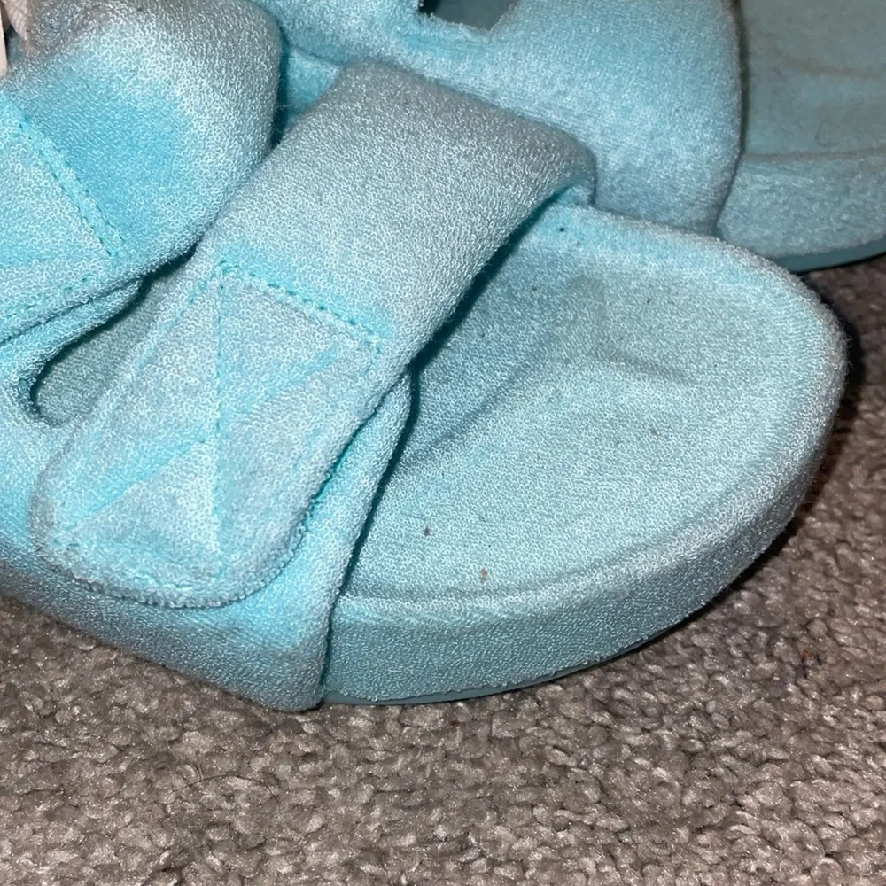 A new day platform teal sandals terry cloth size 8